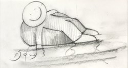 The Good Old Days II (study) by Doug Hyde - Original Drawing on Mounted Paper sized 6x4 inches. Available from Whitewall Galleries