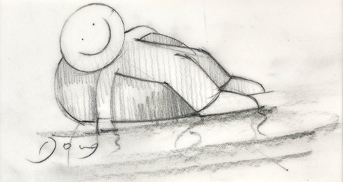 The Good Old Days II (study) by Doug Hyde - Original Drawing on Mounted Paper